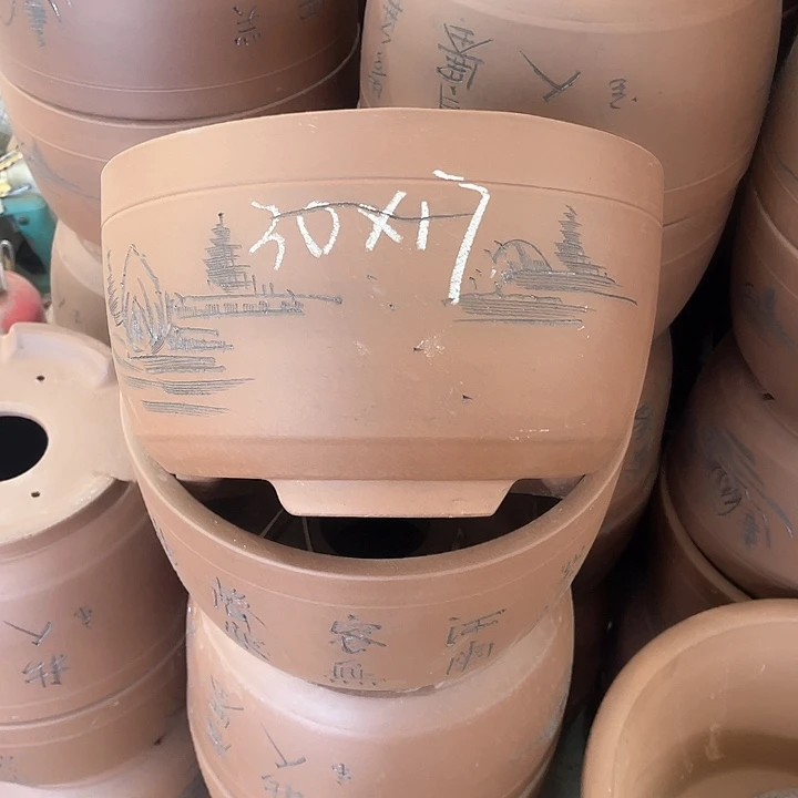 紫砂花盆60-2。30/17。。。