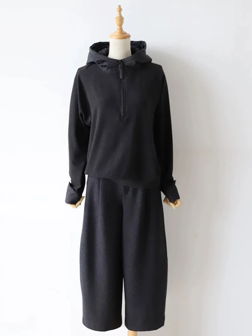 Z.X 高质感拼接连帽双面绒打底衫 6222（A4）