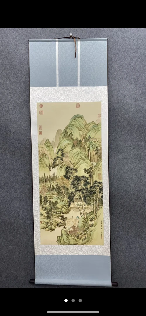185*60 清代 弘旿《菊磵霏甘图》高清数字微喷 复刻 软装挂画