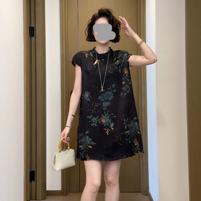 2025夏季新款新中式国风高贵优雅气质显瘦超好看上衣+短裤两件套