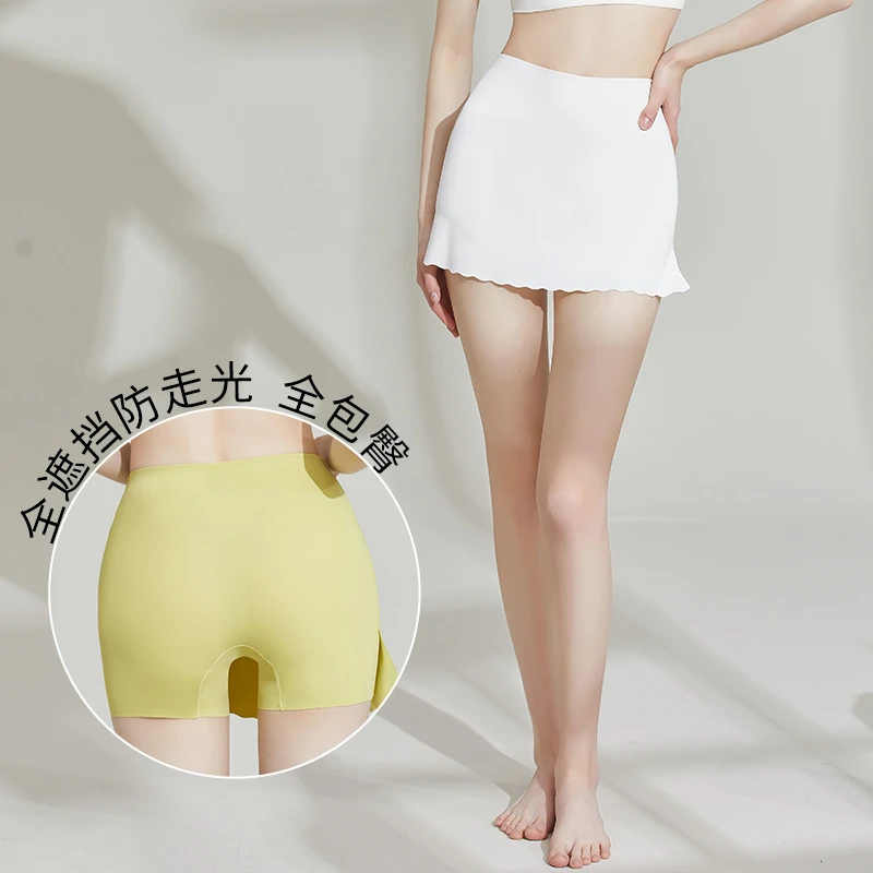 夏季薄款收腹提臀裤安全裤女士防走光三穿透气大码无痕平角打底裤