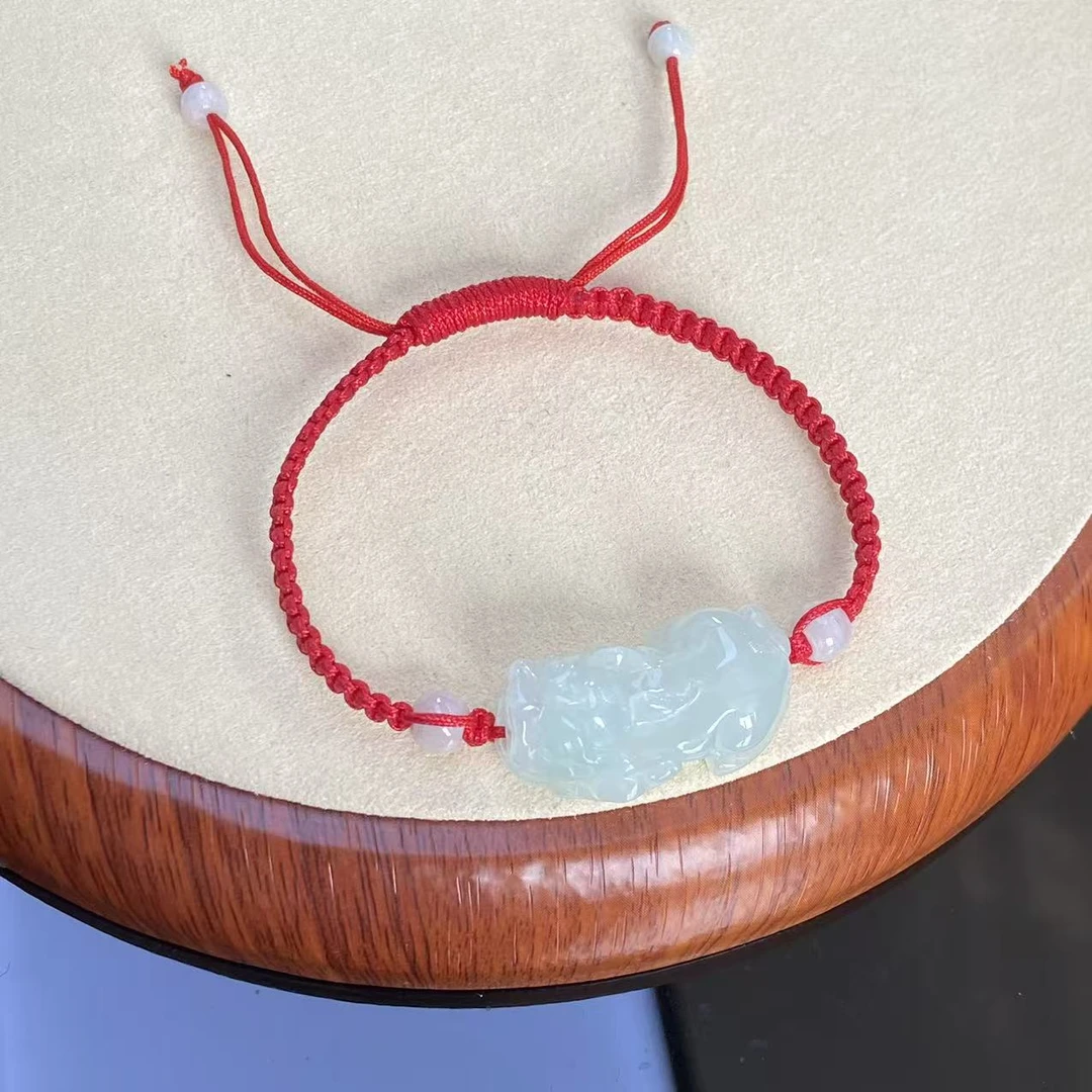 10414天然A货翡翠【貔貅手绳】多样性发一个