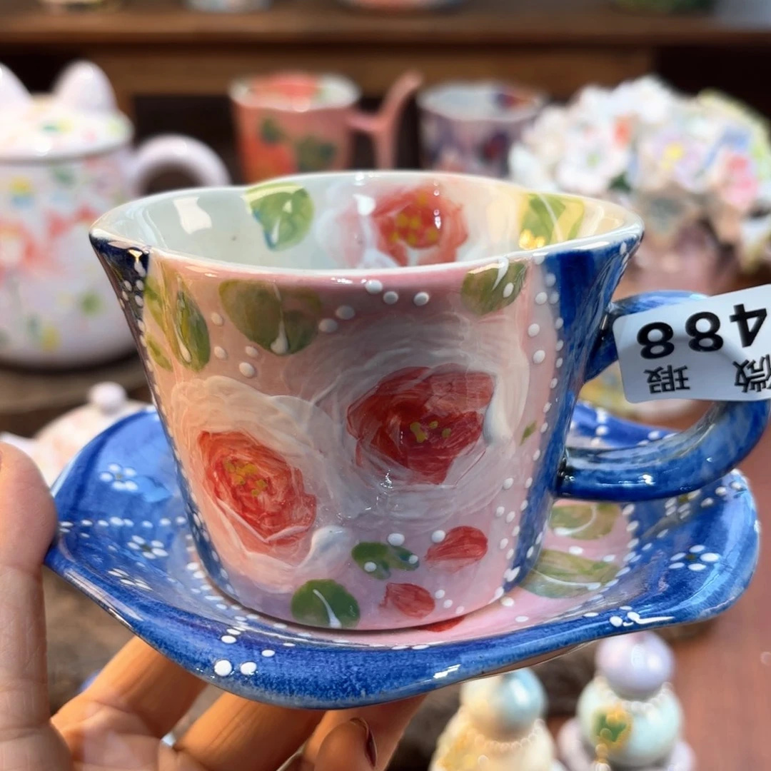 瓷片景德镇手绘高温釉下彩陶瓷茶具