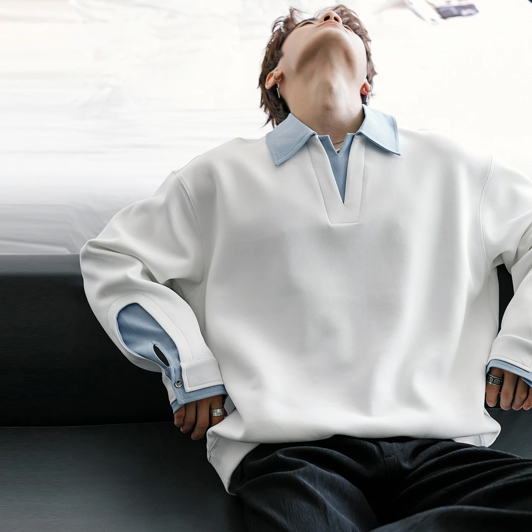 潮流春秋季新款翻领衬衫2025上衣宽松大码长袖休闲洋气高贵上衣