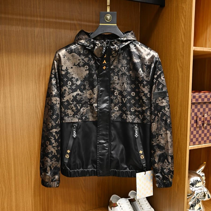 欧货潮牌时尚轻奢夹克男装春秋季新款修身休闲个性高品质连帽外套