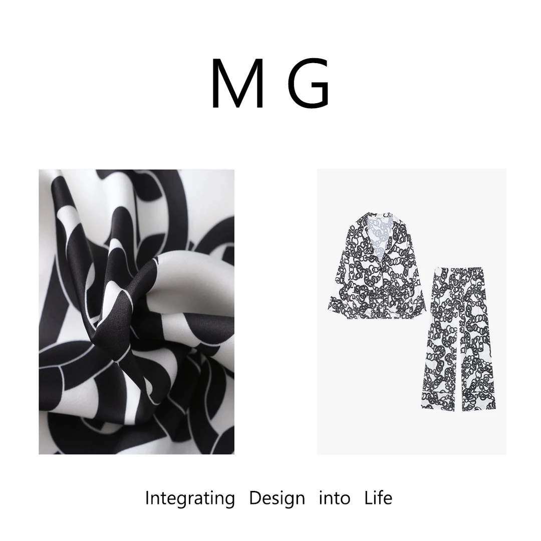 【 仪式感睡衣】 定制高级气质印花长袖睡衣套装宽松两件套MJ-B016