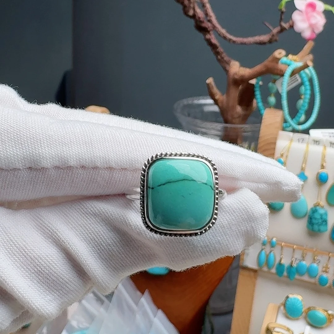 绿松石银S925镶嵌珠宝奇石