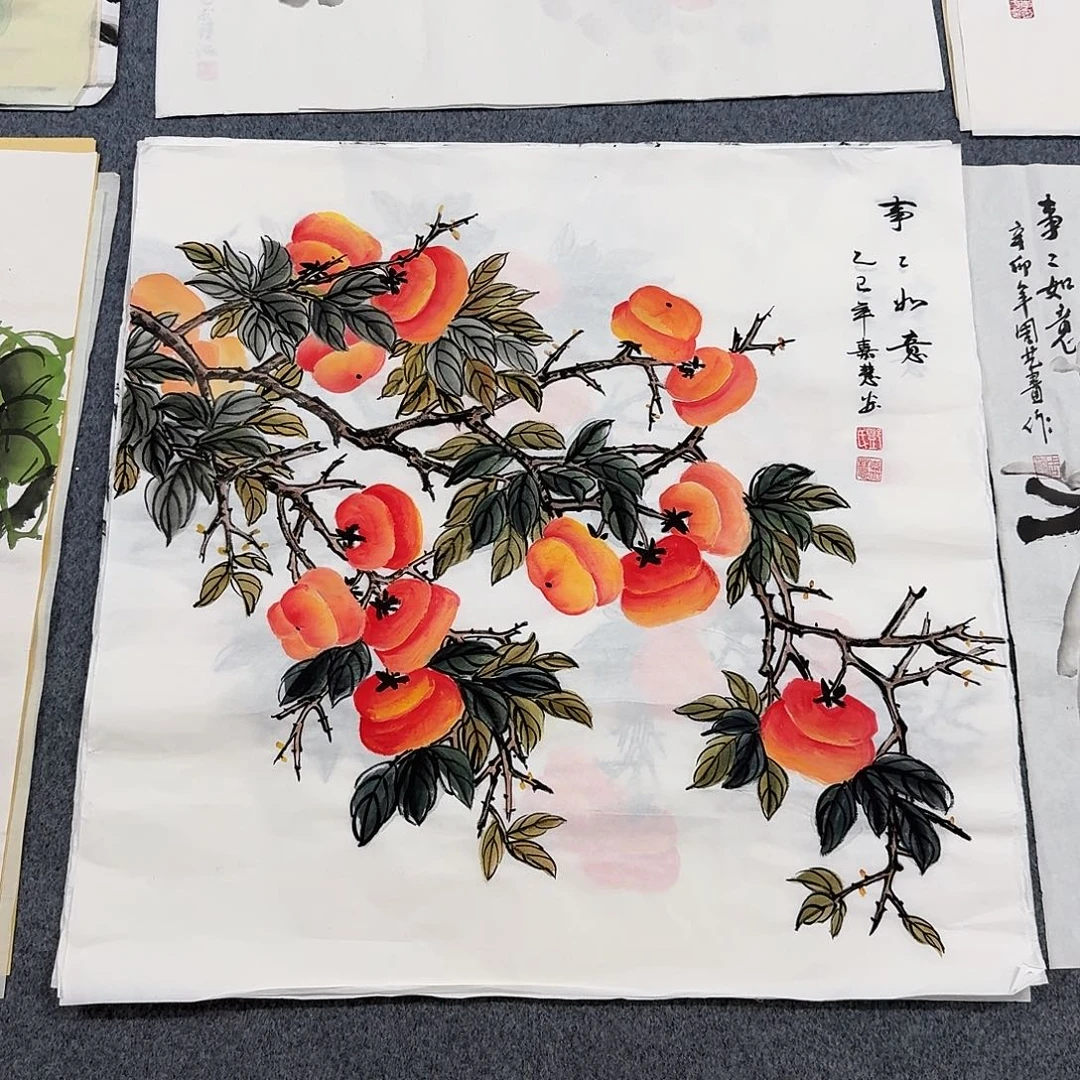 国画四尺斗方70X70纯手绘作品