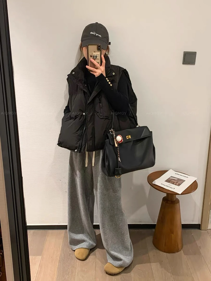 【心依阁铭品】宽肩羽绒马甲韩版时尚