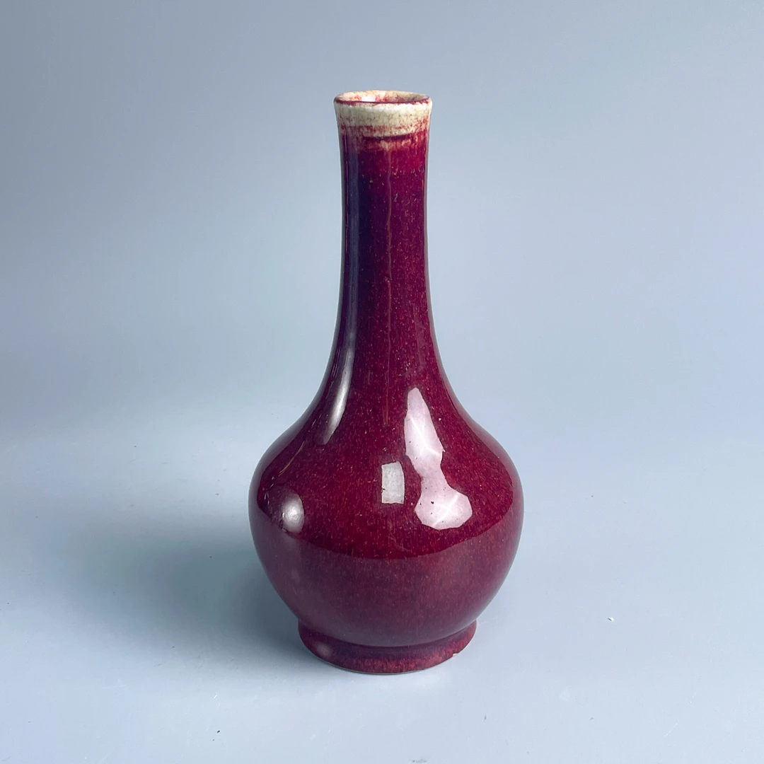 瓷器/古董清光绪钧红釉小天球瓶-M25AI001728/收藏/文物/绣花张