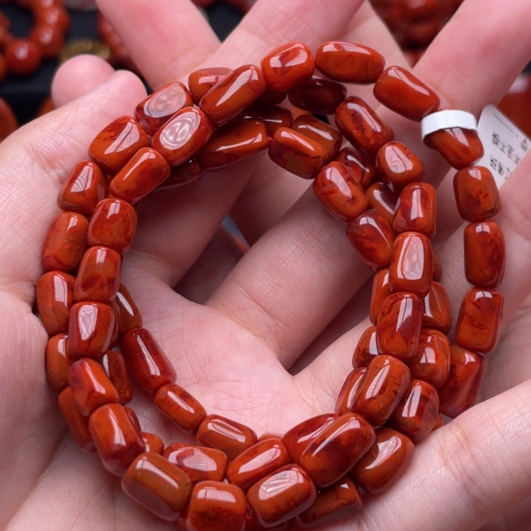 南红玛瑙未镶嵌珠宝奇石多圈7mm