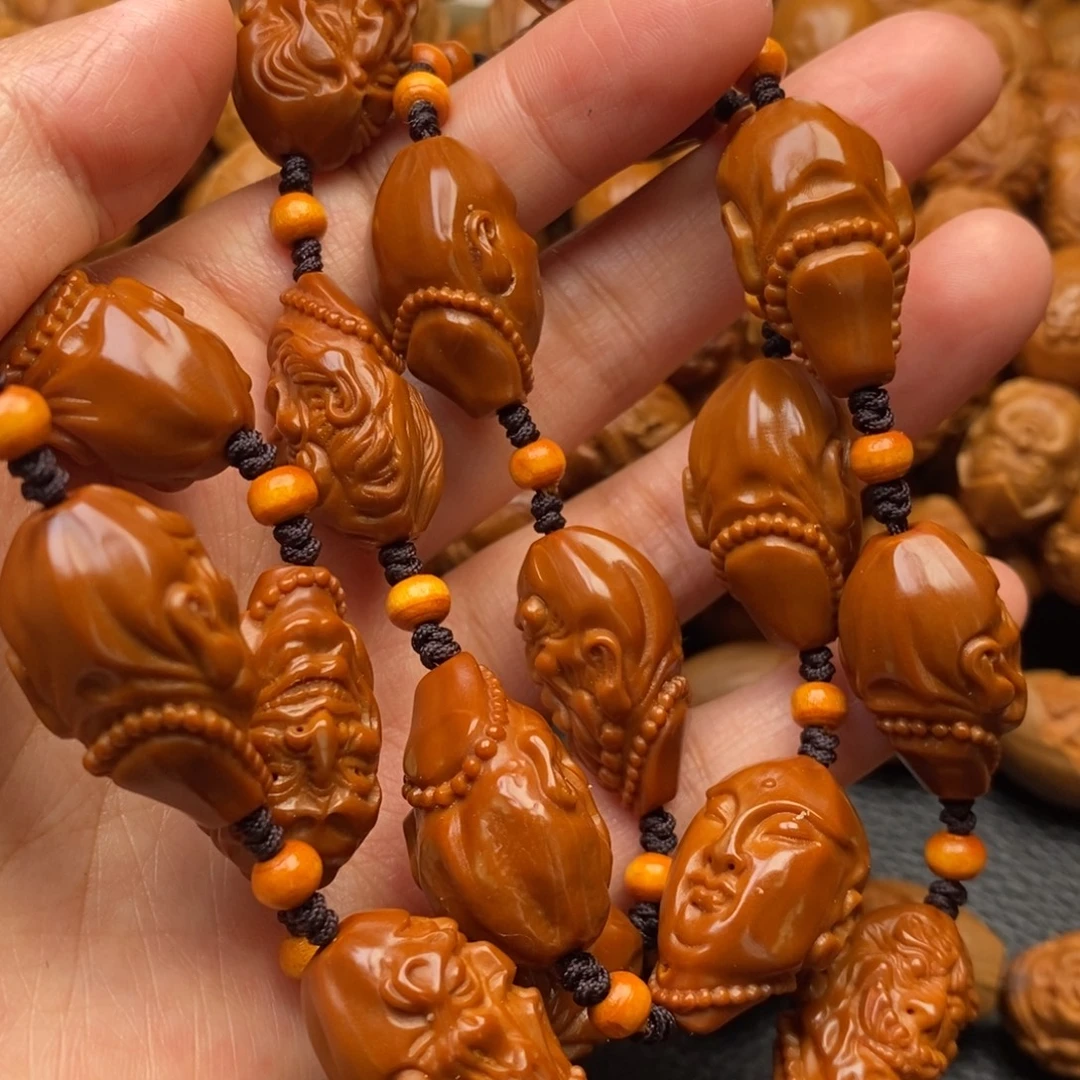 橄榄核手串十八罗汉脖挂