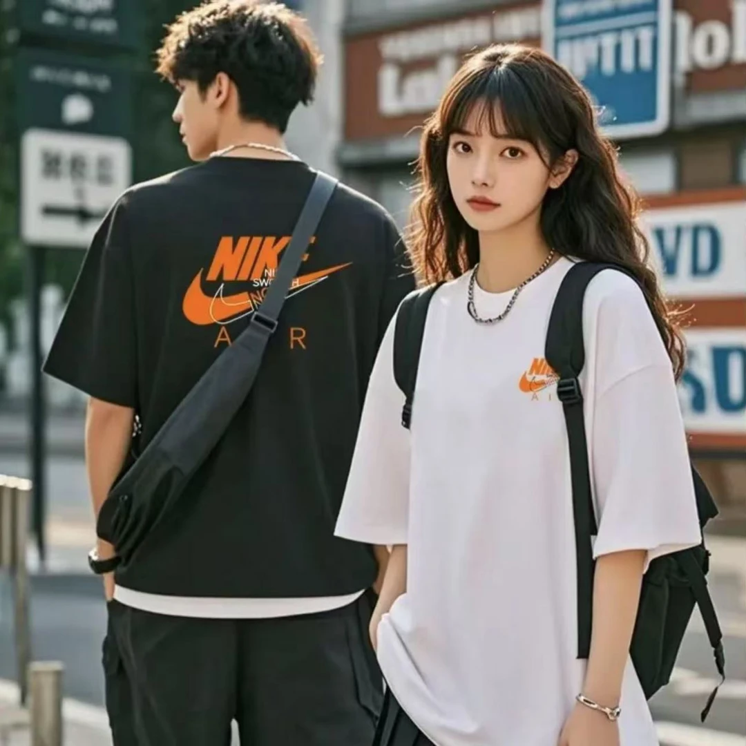 【100%纯棉】一折福利|夏季短袖男女休闲透气圆领印花T恤 前后HB051