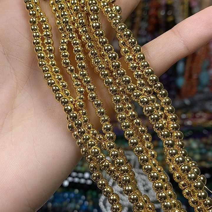 玛瑙/玉髓未镶嵌珠宝半成品黑胆石高保色卡4mm（2条）