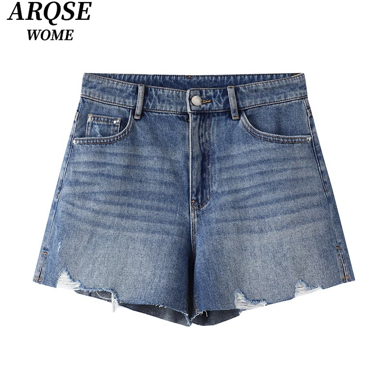 【艾家商场同款】2025夏新款高腰牛仔短裤潮流百搭热裤女3245