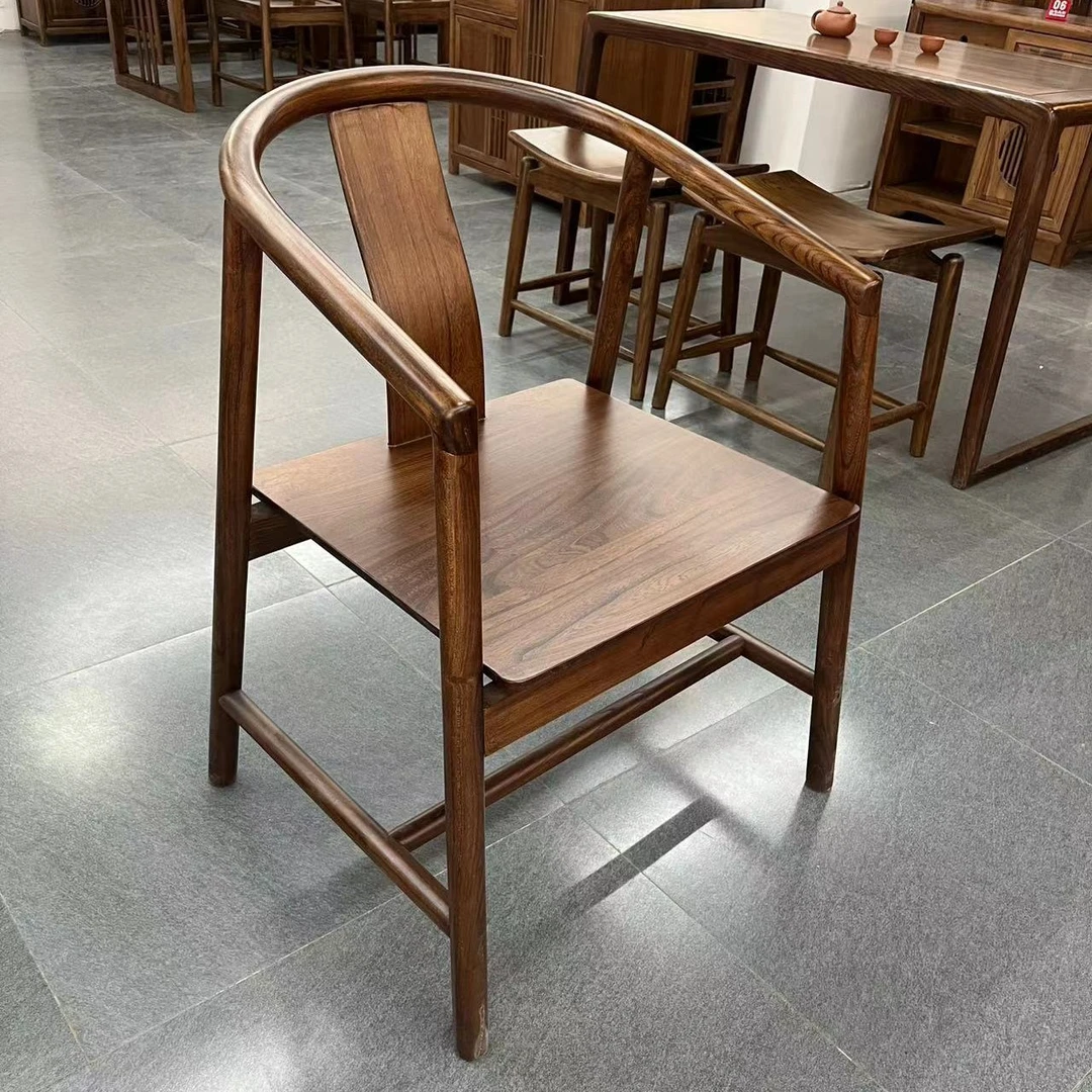 新中式老榆木圆椅整装榫卯结构非软包禅意茶室雅坐