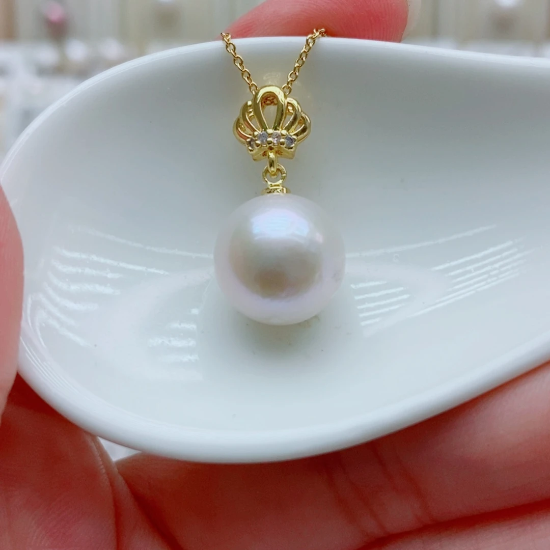 淡水珍珠未镶嵌吊坠(赠链)12.6mm
