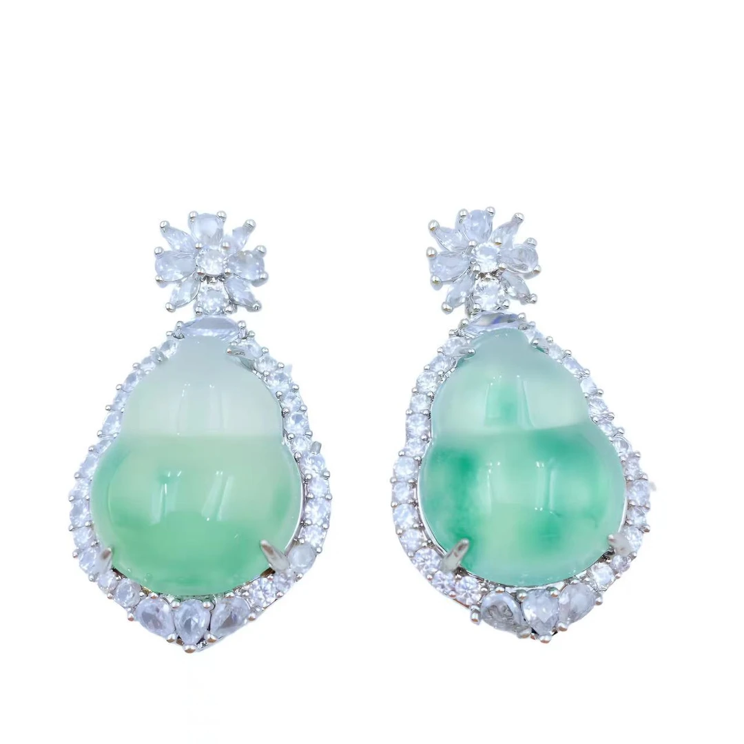 高档珠宝独龙玉飘花葫芦设计款吊坠Y2162（赠链）多样性只发一件