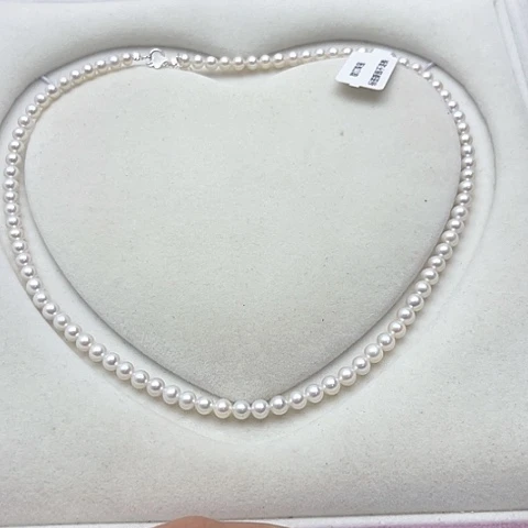 淡水珍珠珍珠项链银S925镶嵌34