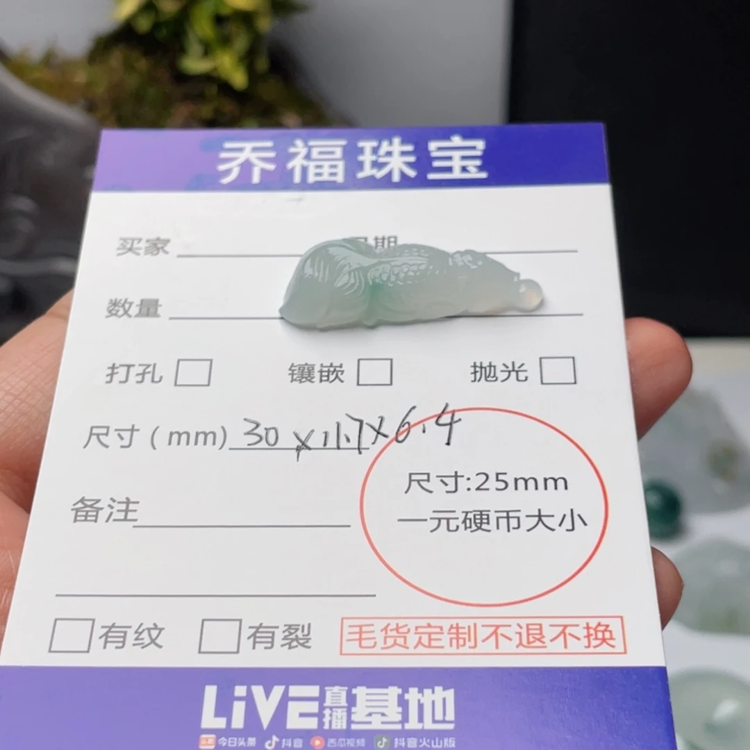 用***4定制翡翠未镶嵌天然翡翠
