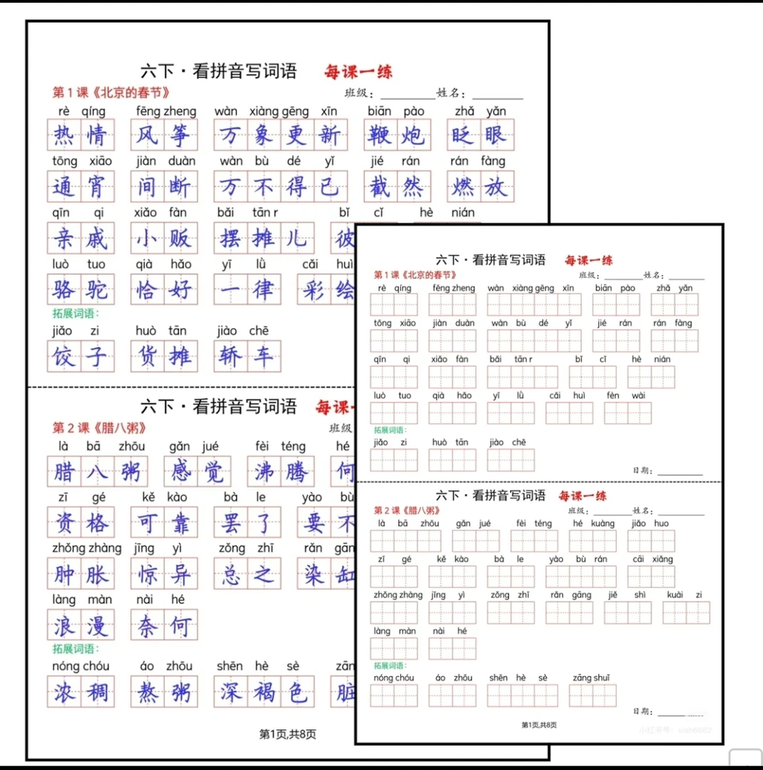 2025版‖词语每课一练【电子版】