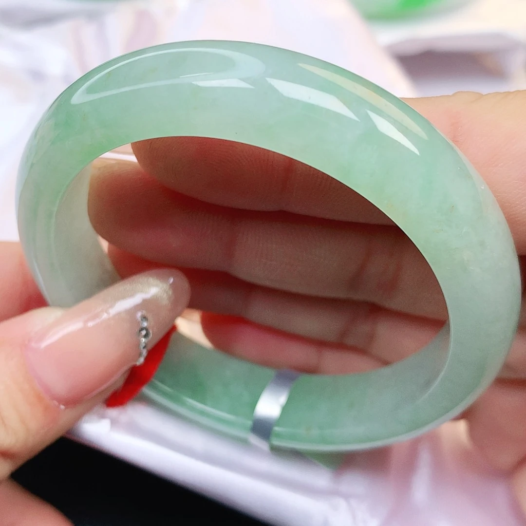 未镶嵌手镯翡翠纯天然翡翠洒金桂花糕糯冰144号