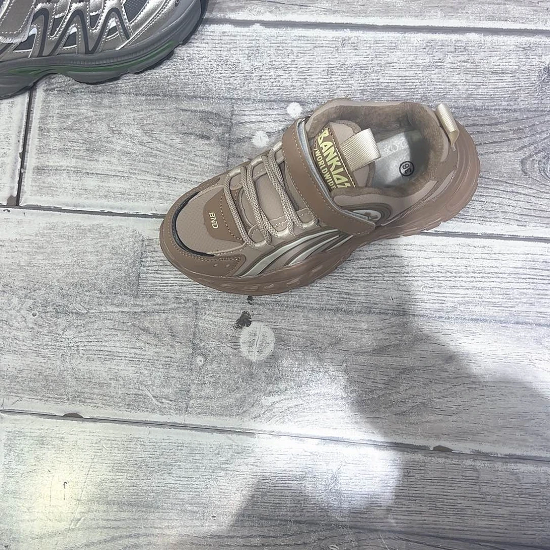 棉36榴莲底卡其色皮面