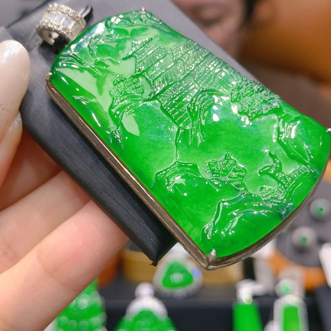 【闪购商品】颈饰银S925镶嵌翡翠6柒姐