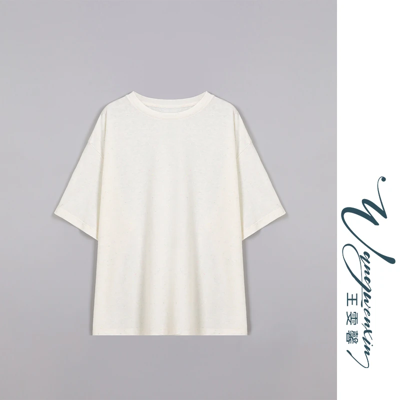 【王雯馨】“彩色情话”彩色点子纱 宽松软糯 松弛感 百搭夏季圆领T恤