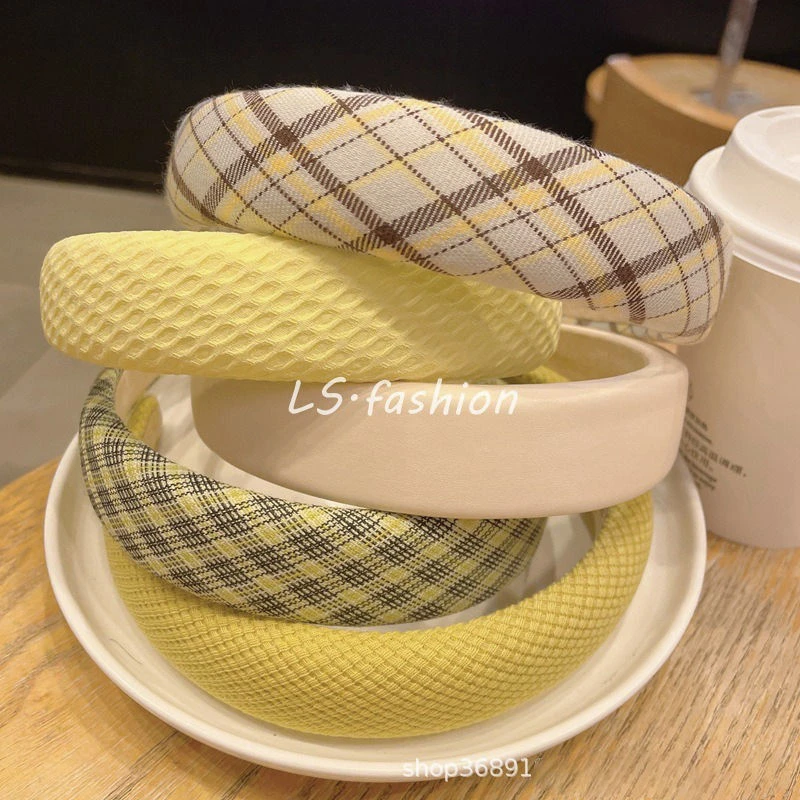 黄色甜美纯色发箍女韩国高级感头窟发窟高颅顶网红发卡头箍女韩版