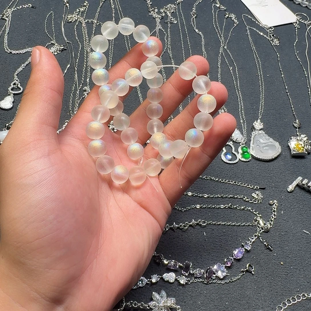 足银皮质琉璃diy串珠