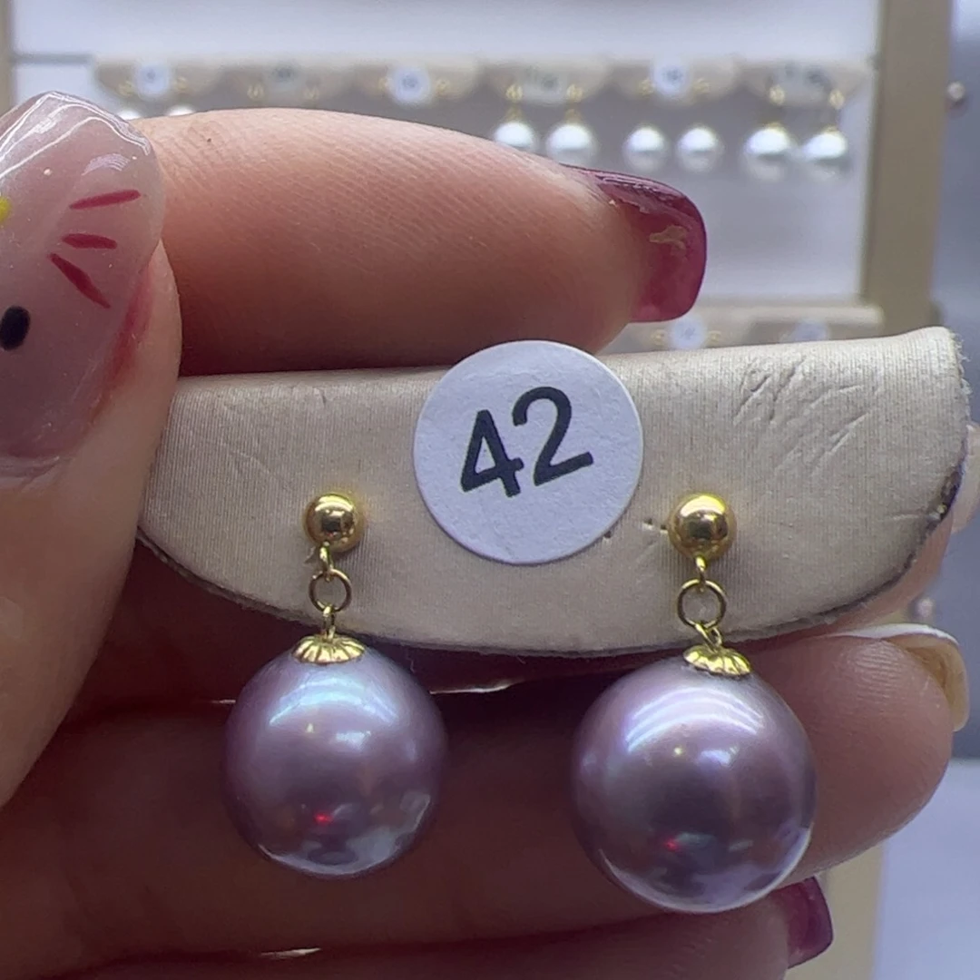 淡水珍珠耳饰18K金镶嵌