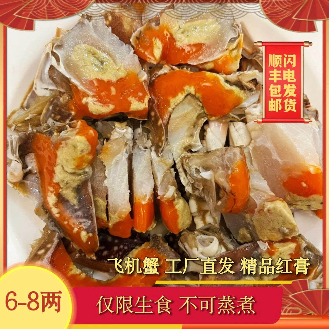 正宗舟山精品红膏 飞机呛蟹6-8两左右/只（不可蒸煮）