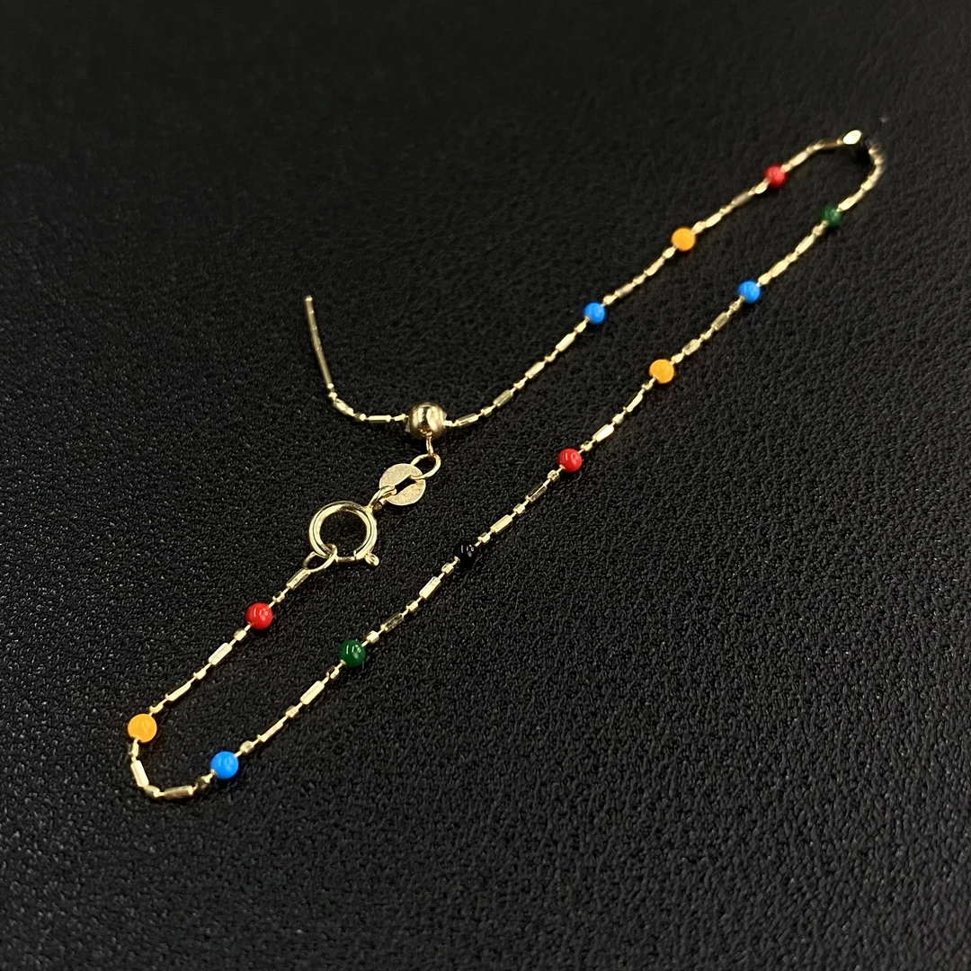 18k金彩虹手链总长 18cm