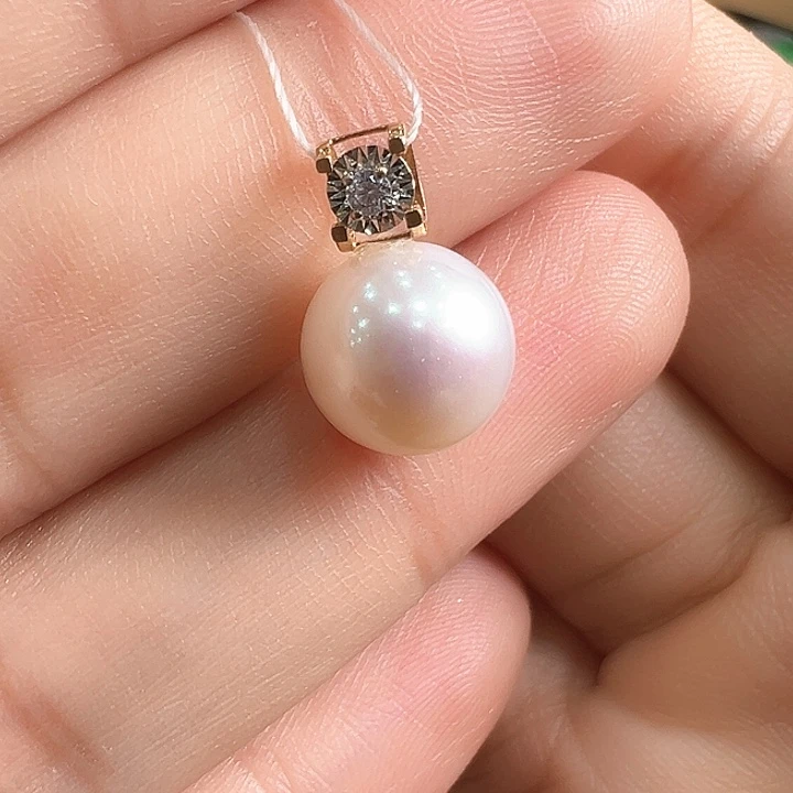淡水珍珠银S925镶嵌颈饰