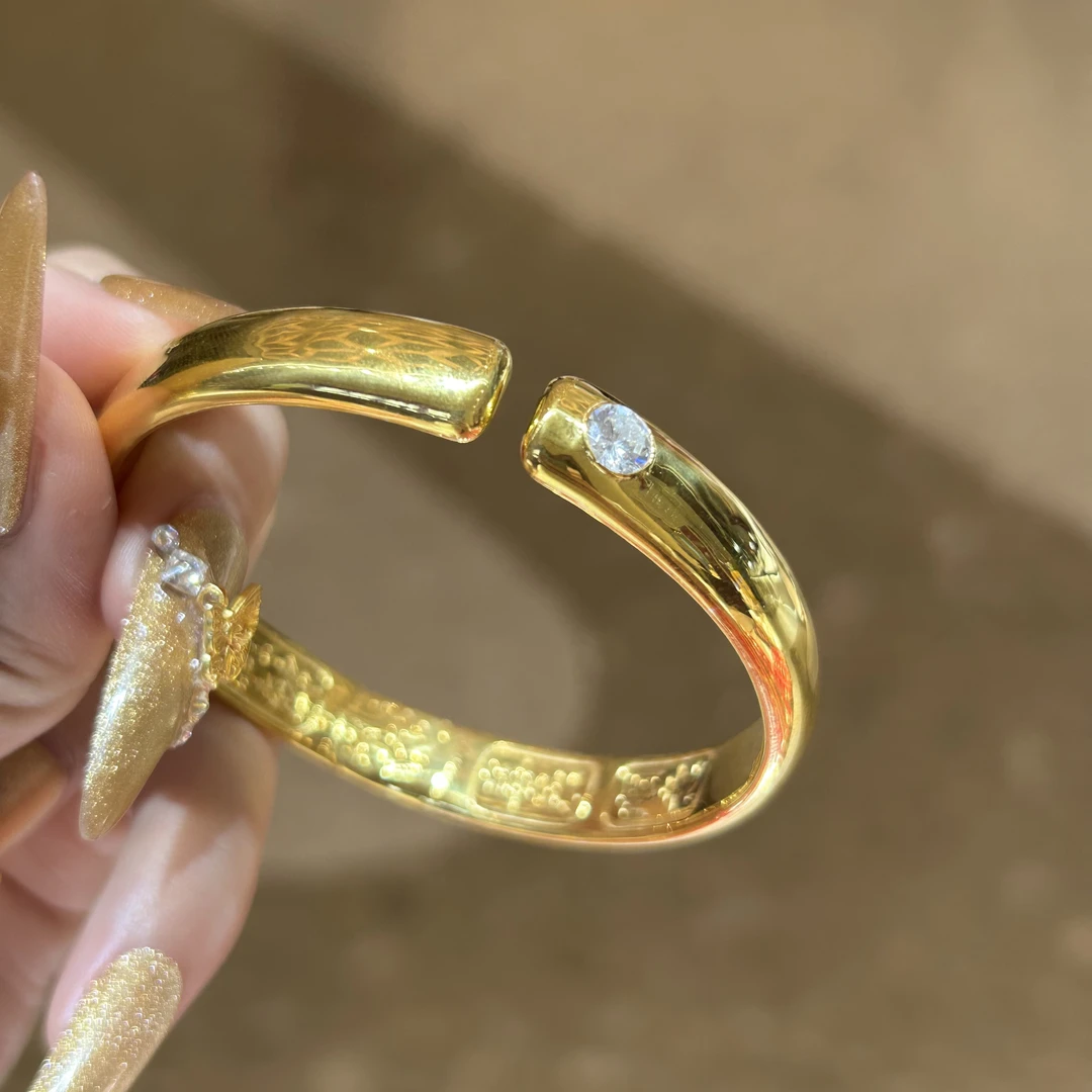 足银手镯 O 亮面开口点钻泥鳅背 卡10