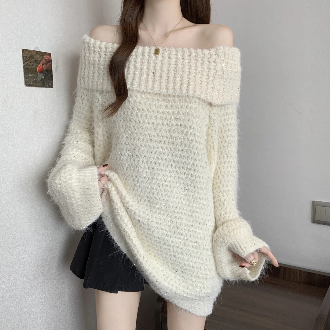 时尚大码女装2025早秋新款慵懒风毛衣显瘦针织衫松弛感宽松上衣潮