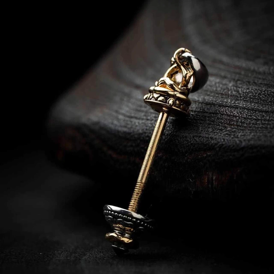 藏式金色串珠吊坠扣万能螺丝空托旋扭扣可拆卸diy空托百搭配件品