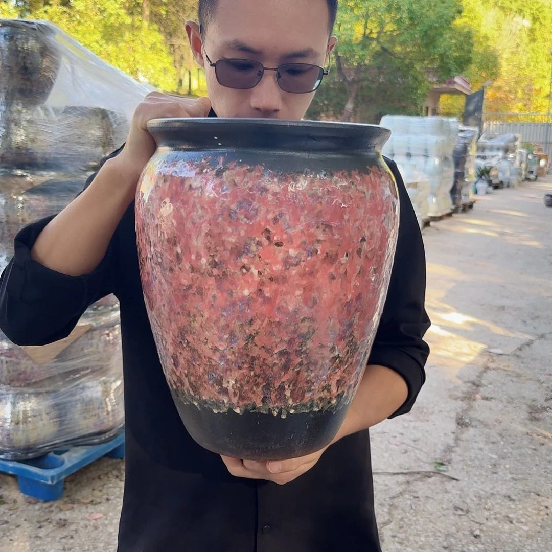紫砂花盆口25高33（一个七彩祥云韩