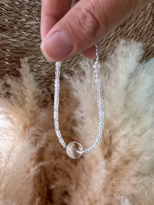 【新款福利】天然白水晶 大顶珠 手链+项链明星同款