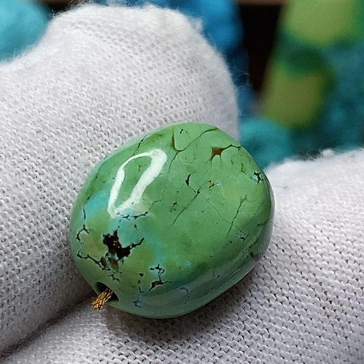 绿松石未镶嵌天然原矿 地大质检