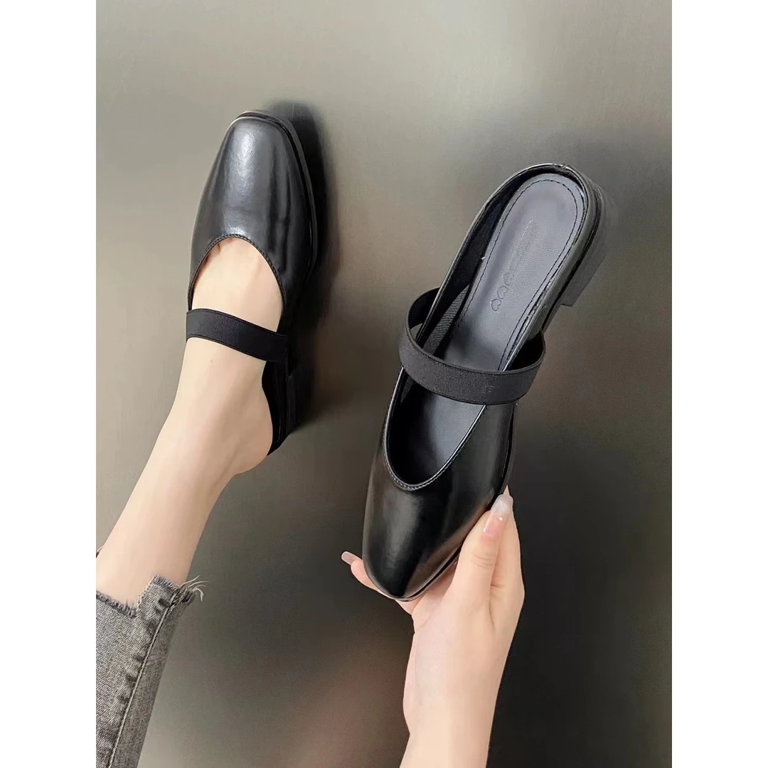 春款法式拖鞋女新款配裙子仙女风包头透气拖鞋D56-1