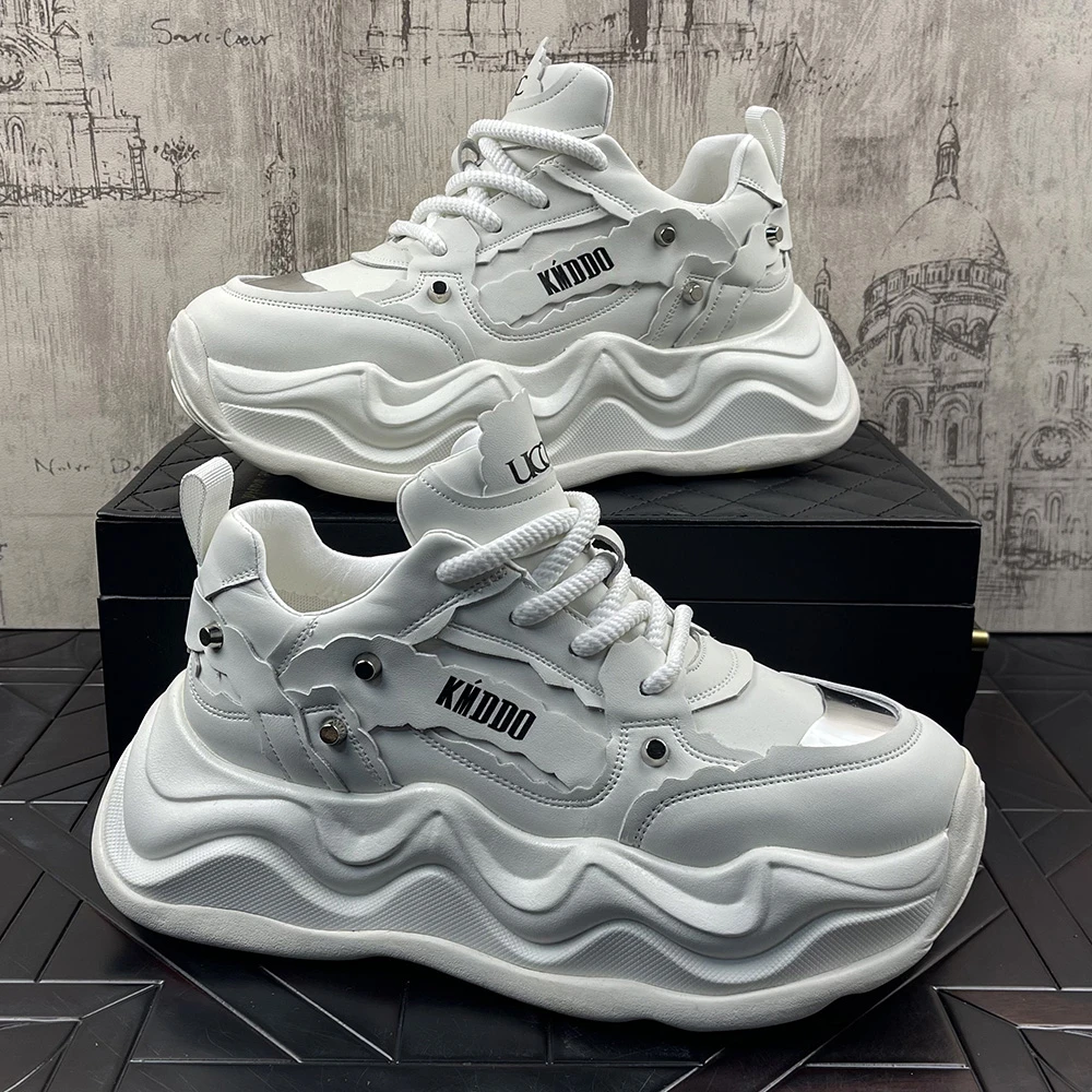 欧洲站男鞋2025春季新款厚底增高老爹鞋时尚炸街个性时尚休闲潮鞋