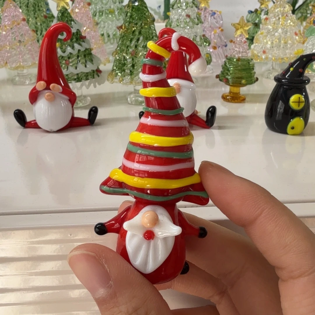 手工艺品琉璃彩色帽圣诞老人