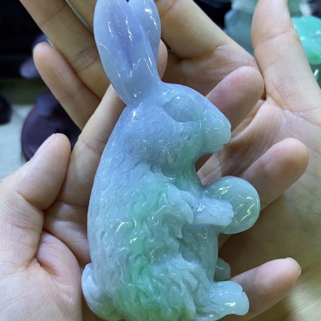 未镶嵌挂件翡翠1****.好看的翡翠白兔