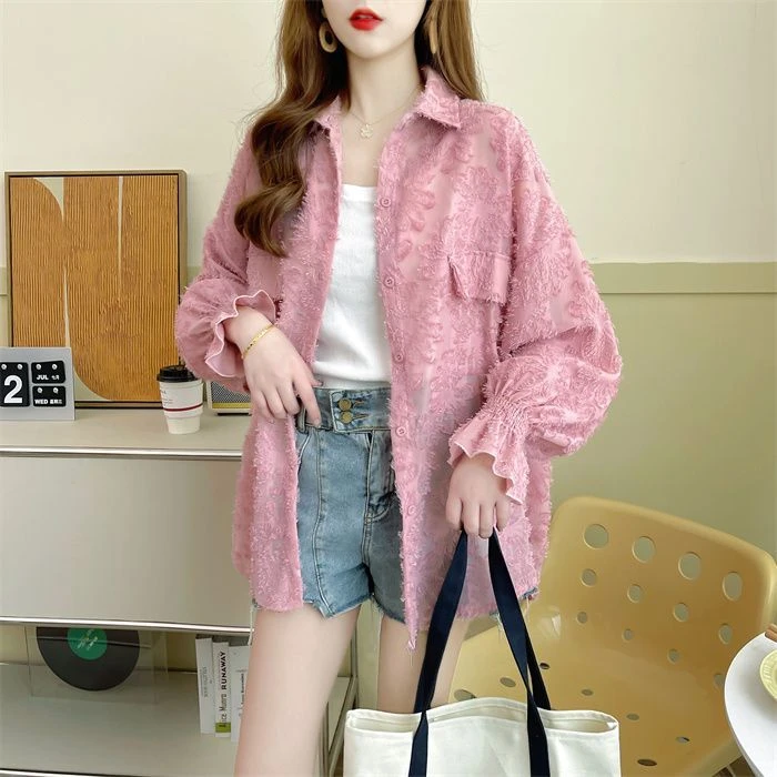 个性设计感薄款衬衫女2025新款春季宽松减龄设计感防晒衫气质上衣