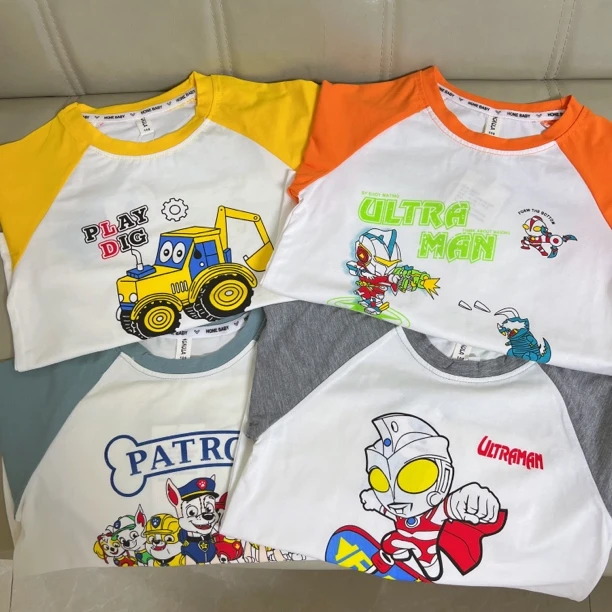 特价T恤半袖卡通风休闲风夏季男童夏款印花儿童短袖男