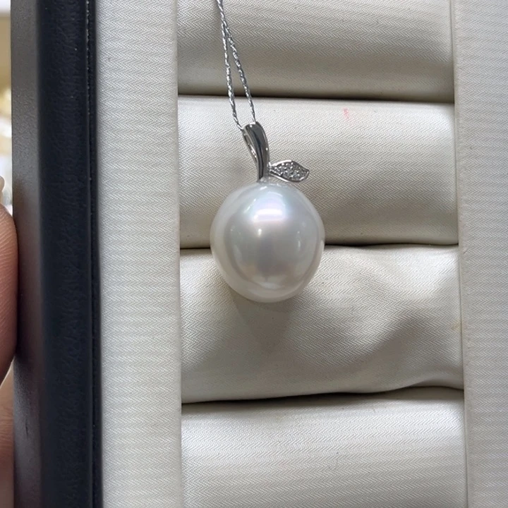 吊坠(不含链)银S925镶嵌海水珍珠14-15mm95号