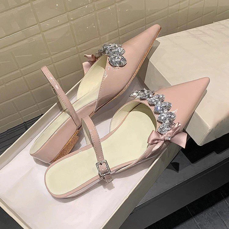 粗跟包头百搭半拖坡跟春夏韩版法式胶粘鞋凉鞋包头拖