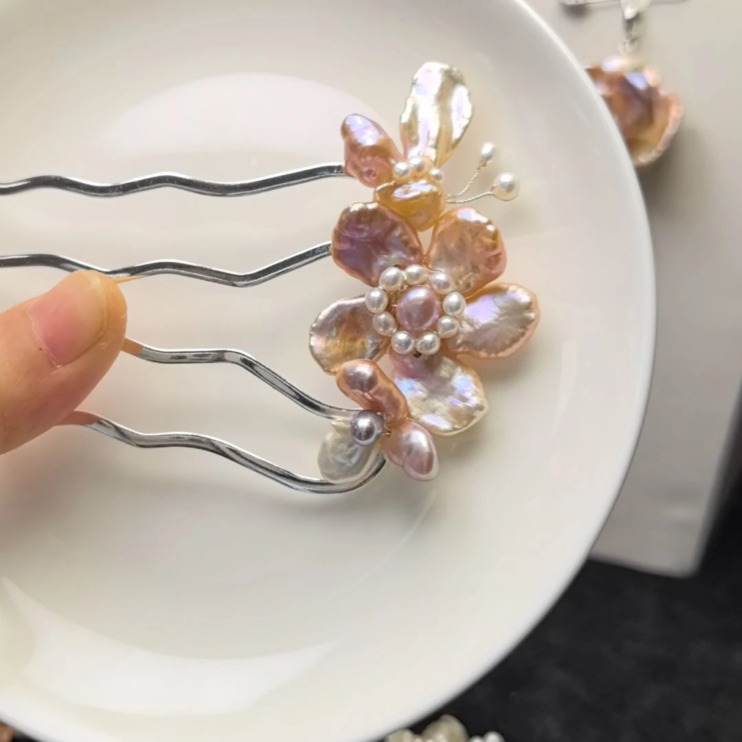 淡水珍珠未镶嵌颈饰四齿